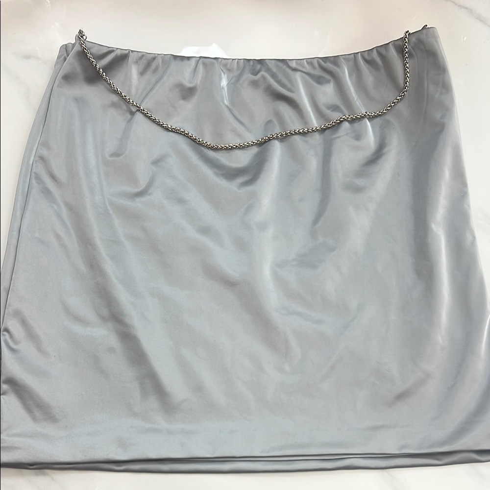 Elegant Silver Chain-Accent Skirt outcast SPL
